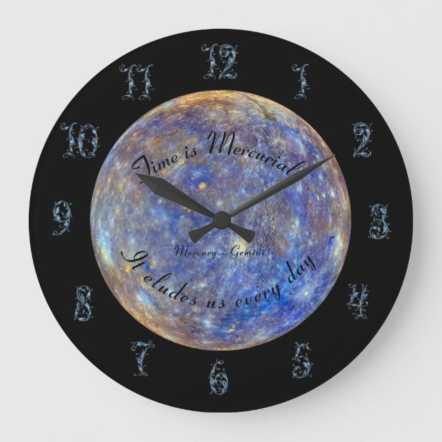 Planet Mercury Astronomy Gemini Acrylic Wall Clock (Front)