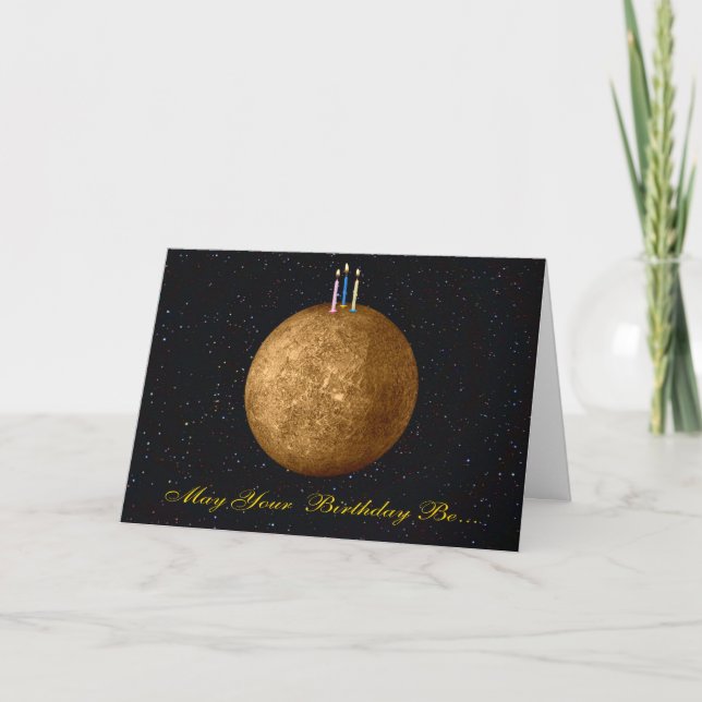 Planet Mercury Birthday Card (Front)
