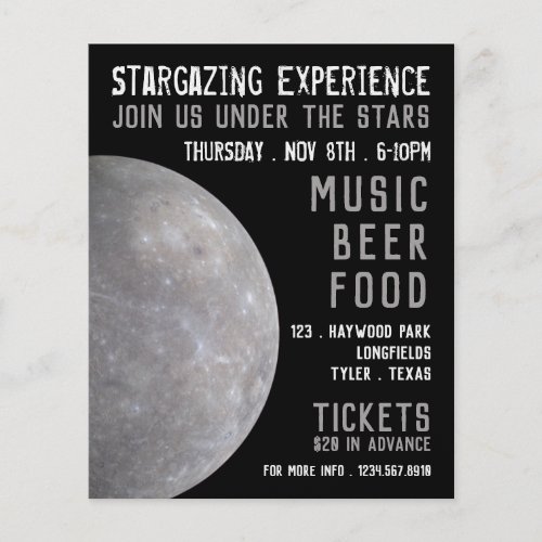 Planet Mercury Planetarium Event Advertising Flyer