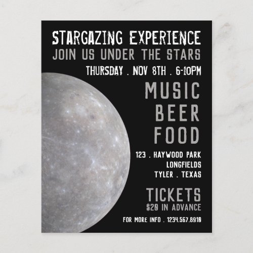 Planet Mercury Planetarium Event Advertising Flyer