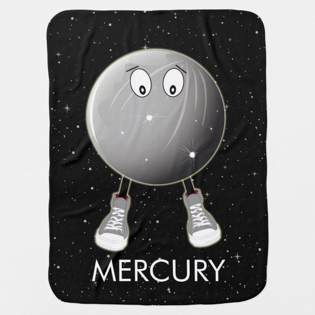 Planet Mercury & Stars Baby Blanket (Front)