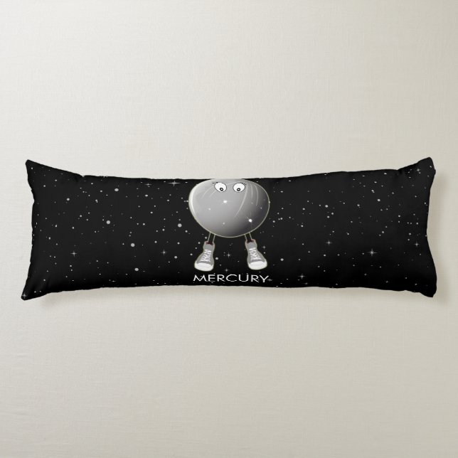 Planet Mercury & Stars Body Pillow (Front)