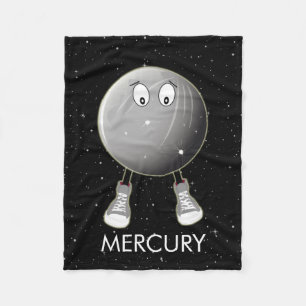 Planet Mercury & Stars Fleece Blanket