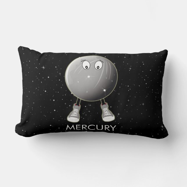 Planet Mercury & Stars Lumbar Pillow (Front)