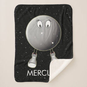 Planet Mercury & Stars Sherpa Blanket