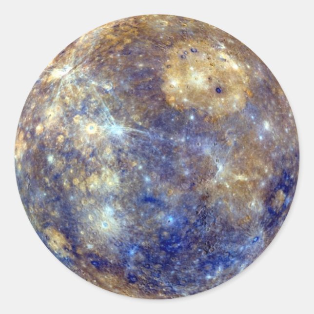 PLANET MERCURY v2 (solar system) ~ Classic Round Sticker (Front)