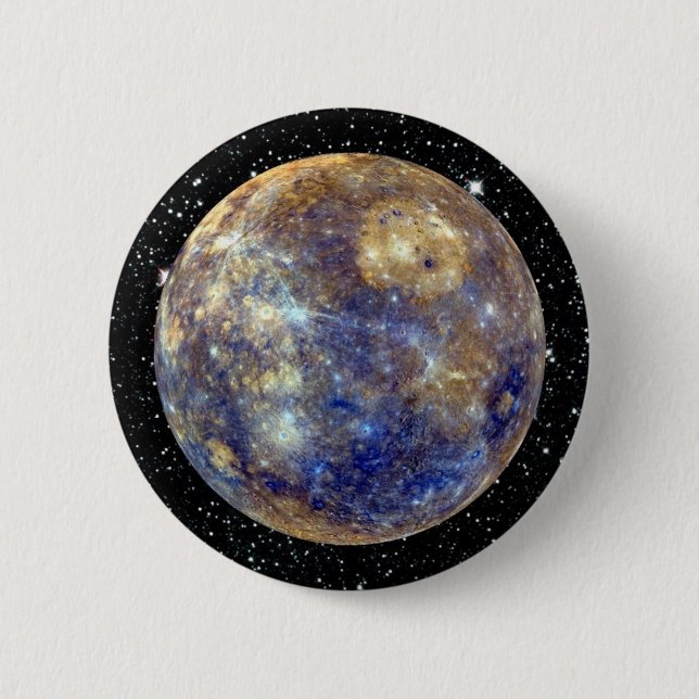 PLANET MERCURY v.2 star background (solar system) Button (Front)