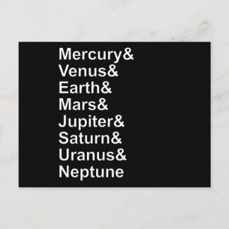 Planet Names Ampersand - Solar System Planets Postcard