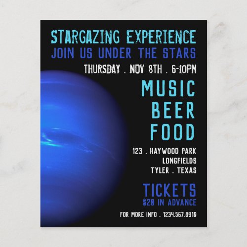 Planet Neptune Planetarium Event Advertising Flyer