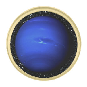 PLANET NEPTUNE Star Background 2 (solar system) ~. Gold Finish Lapel Pin