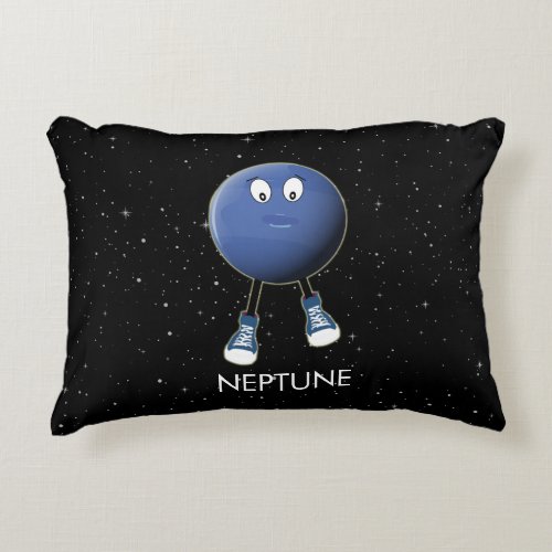 Planet Neptune  Stars Accent Pillow