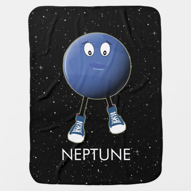Planet Neptune & Stars Baby Blanket (Front)