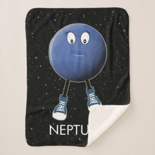 Planet Neptune & Stars Sherpa Blanket