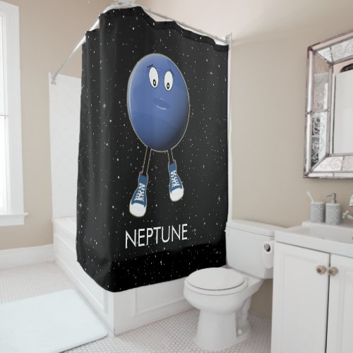 Planet Neptune  Stars Shower Curtain