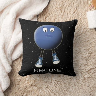 Planet Neptune & Stars Throw Pillow