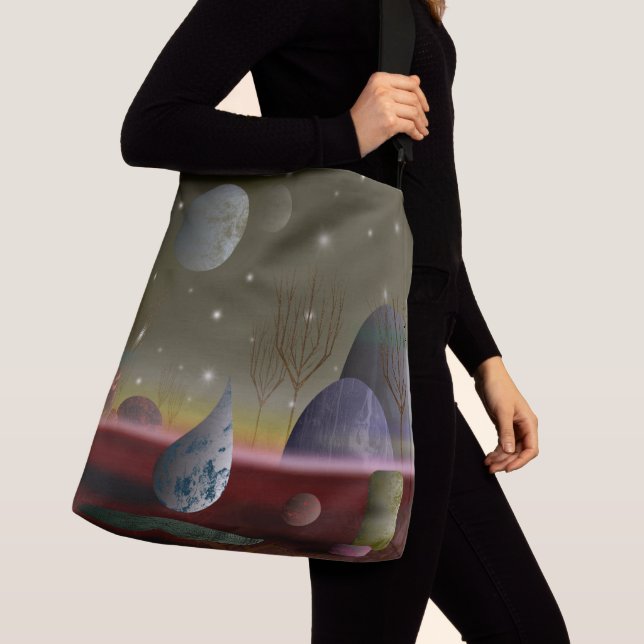 Planet Of The Shapes Crossbody Bag (2 Sizes) (Close Up)