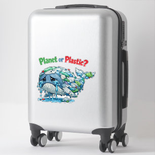 Planet or Plastic? Save the Ocean Whale. Sticker