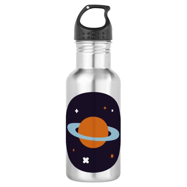 Planet orbit universe star galaxy stainless steel water bottle (Front)