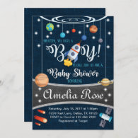 Planet Outer Space Baby Shower Invitation Boy