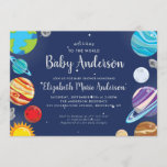 Planet Outer Space Galaxy Solar System Baby Shower Invitation<br><div class="desc">Cute Modern Sun Moon Earth Stars Planet Outer Space Galaxy Stars Solar System Baby Shower Invitation</div>