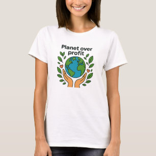 Planet Over Profit Bold Eco Design T-Shirt