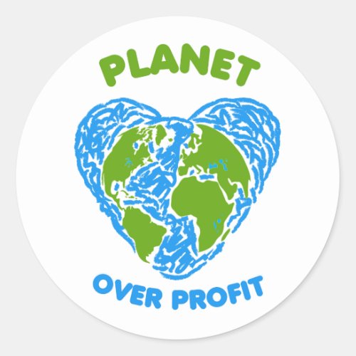 Planet over Profit Classic Round Sticker