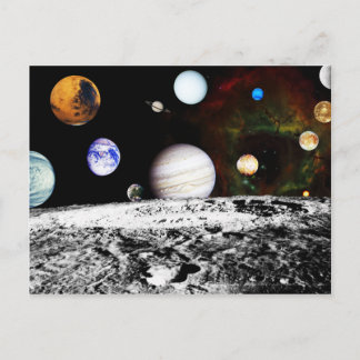 Planet Panorama from the Surface of the Moon Postcard