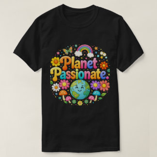 Planet Passionate Colorful Typography T-Shirt