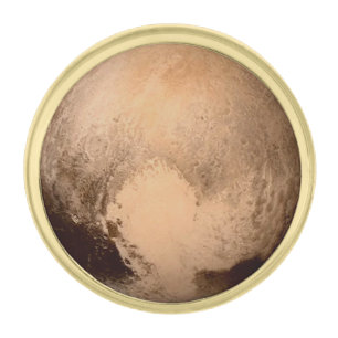 PLANET PLUTO: HAVE A HEART! (solar system) ~ Gold Finish Lapel Pin