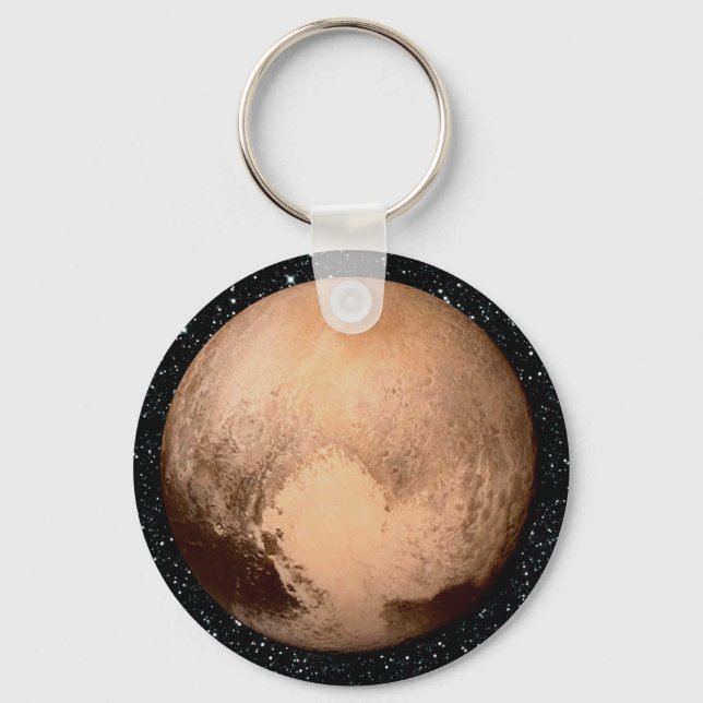 PLANET PLUTO HEART star background (solar system) Keychain (Front)