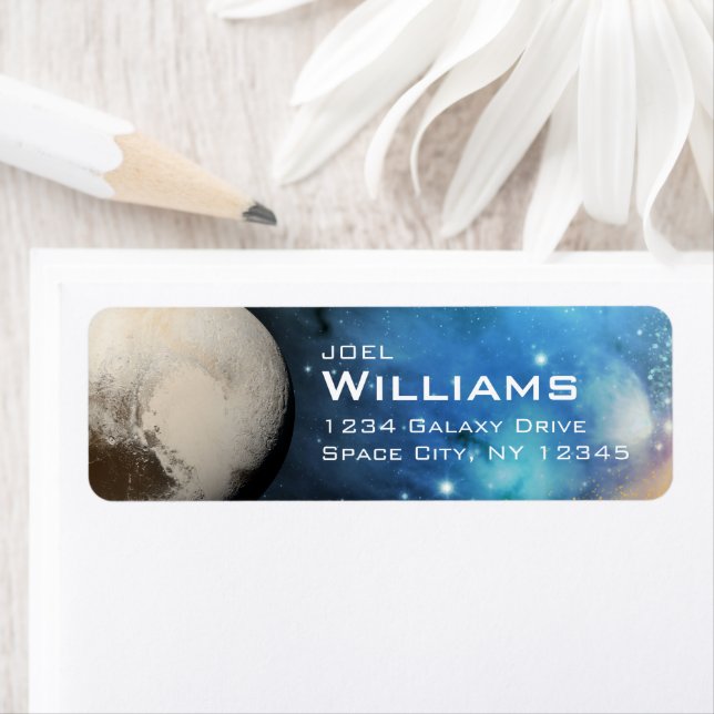 Planet Pluto Solar System Space Return Address Label (Insitu)