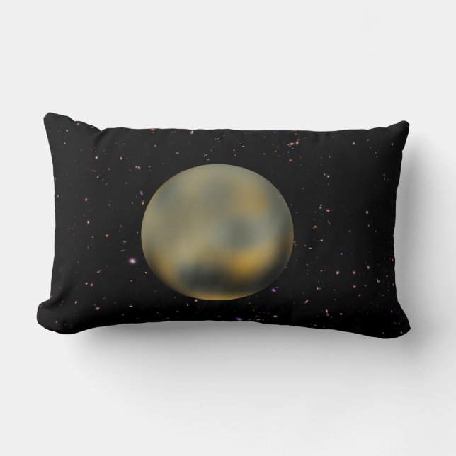 Planet Pluto Starry Sky Lumbar Pillow (Front)