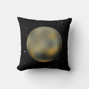 Planet Pluto Starry Sky Throw Pillow