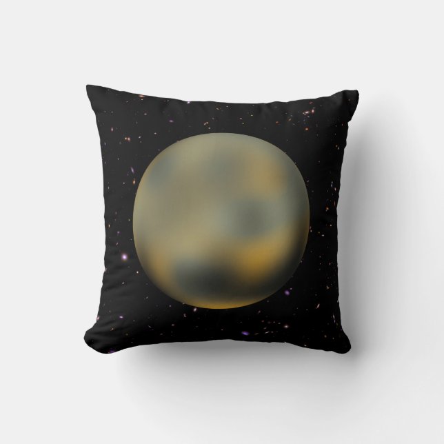 Planet Pluto Starry Sky Throw Pillow (Front)