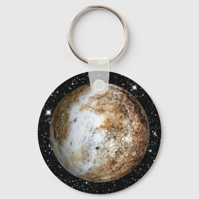 PLANET PLUTO v.2  star background (solar system) ~ Keychain (Front)
