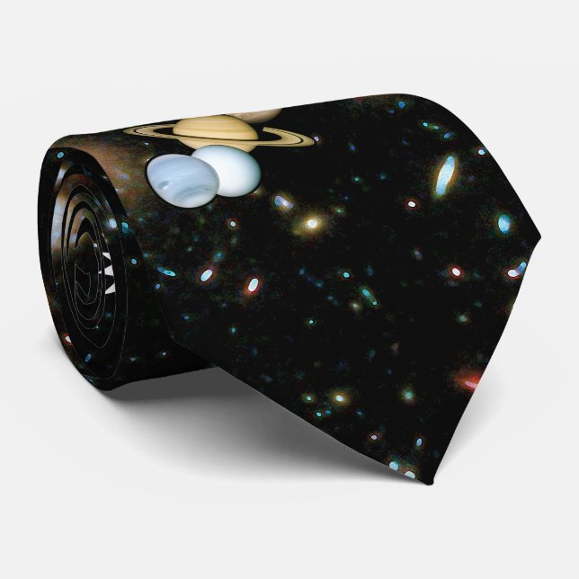 Planet Pluto WTF!? Funny Science Geek Astronomy Tie (Rolled)