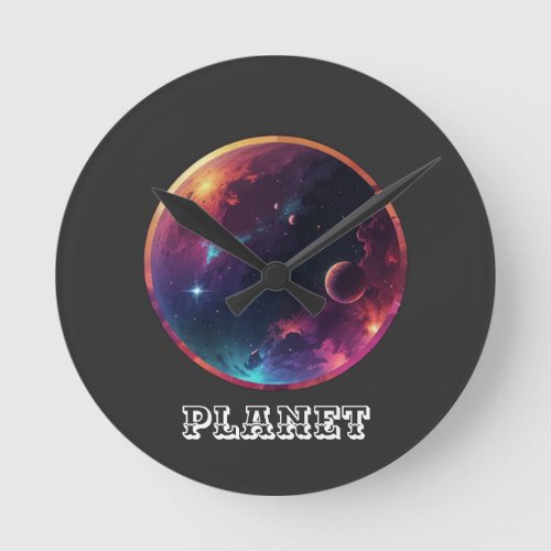 Planet Round Clock