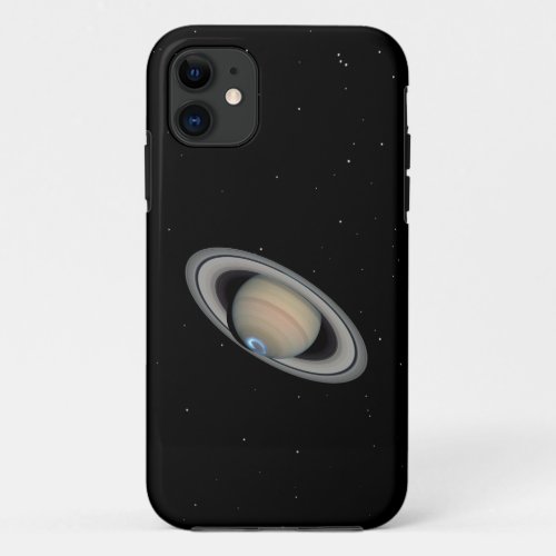 Planet Saturn Aurora and Rings Starry Stky iPhone 11 Case