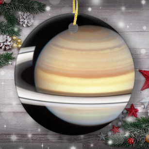 Planet Saturn Christmas Tree Ceramic Ornament