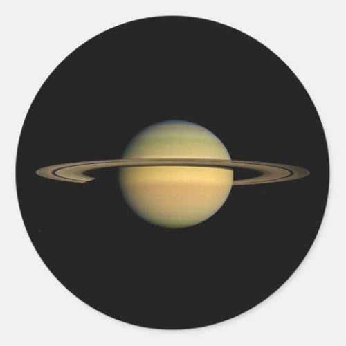 PLANET SATURN DURING EQUINOX solar system  Classic Round Sticker