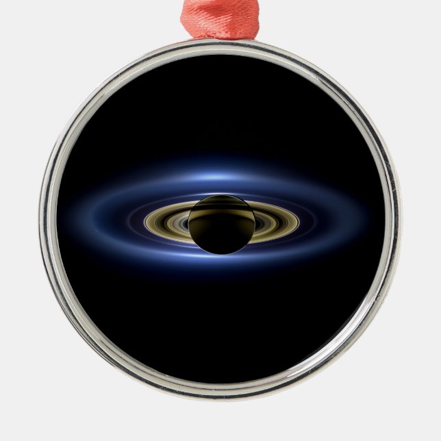 Planet Saturn in Front of the Sun Metal Ornament (Front)