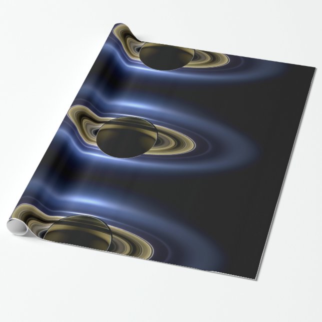 Planet Saturn in Front of the Sun Wrapping Paper (Unrolled)