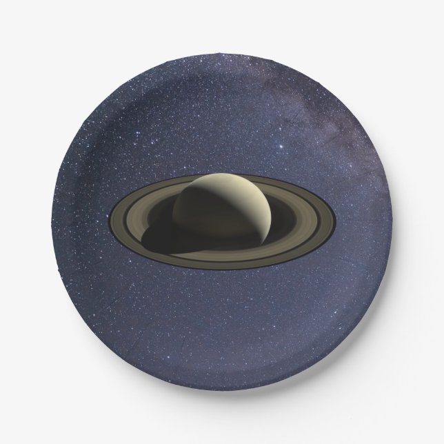 Planet Saturn Paper Plates (Front)