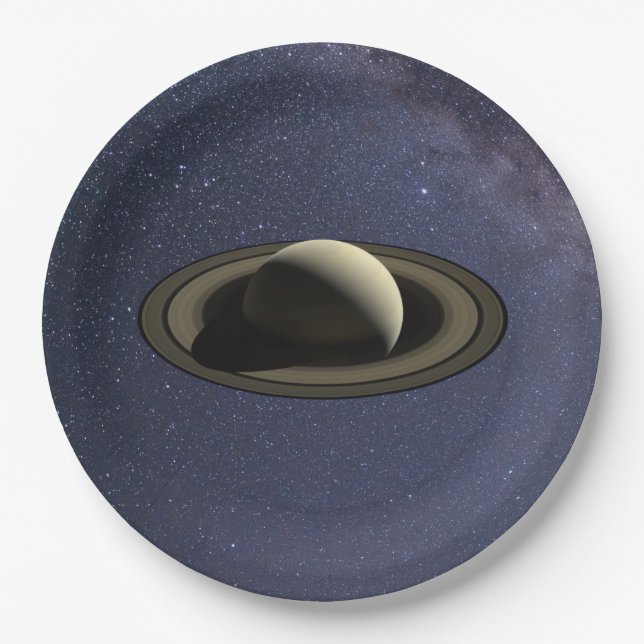 Planet Saturn Paper Plates (Front)