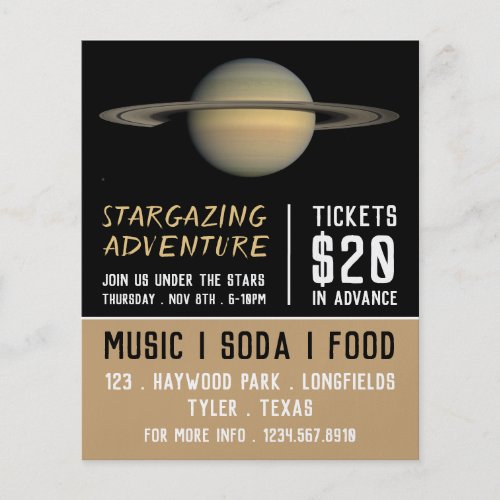 Planet Saturn Planetarium Event Advertising Flyer