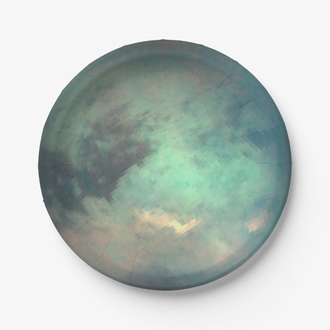 Planet Saturn’s Moon Titan Paper Plates (Front)