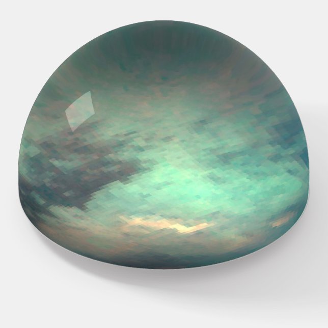 Planet Saturn’s Moon Titan Paperweight (Angled)