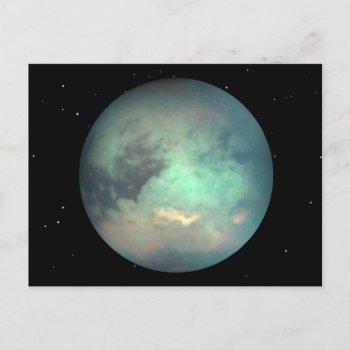 Planet Saturn’s Moon Titan Postcard by GigaPacket at Zazzle
