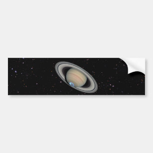 Planet Saturn Starry Sky Bumper Sticker