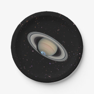 Planet Saturn Starry Sky Paper Plates